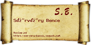 Sárváry Bence névjegykártya