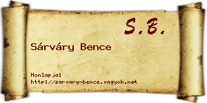 Sárváry Bence névjegykártya